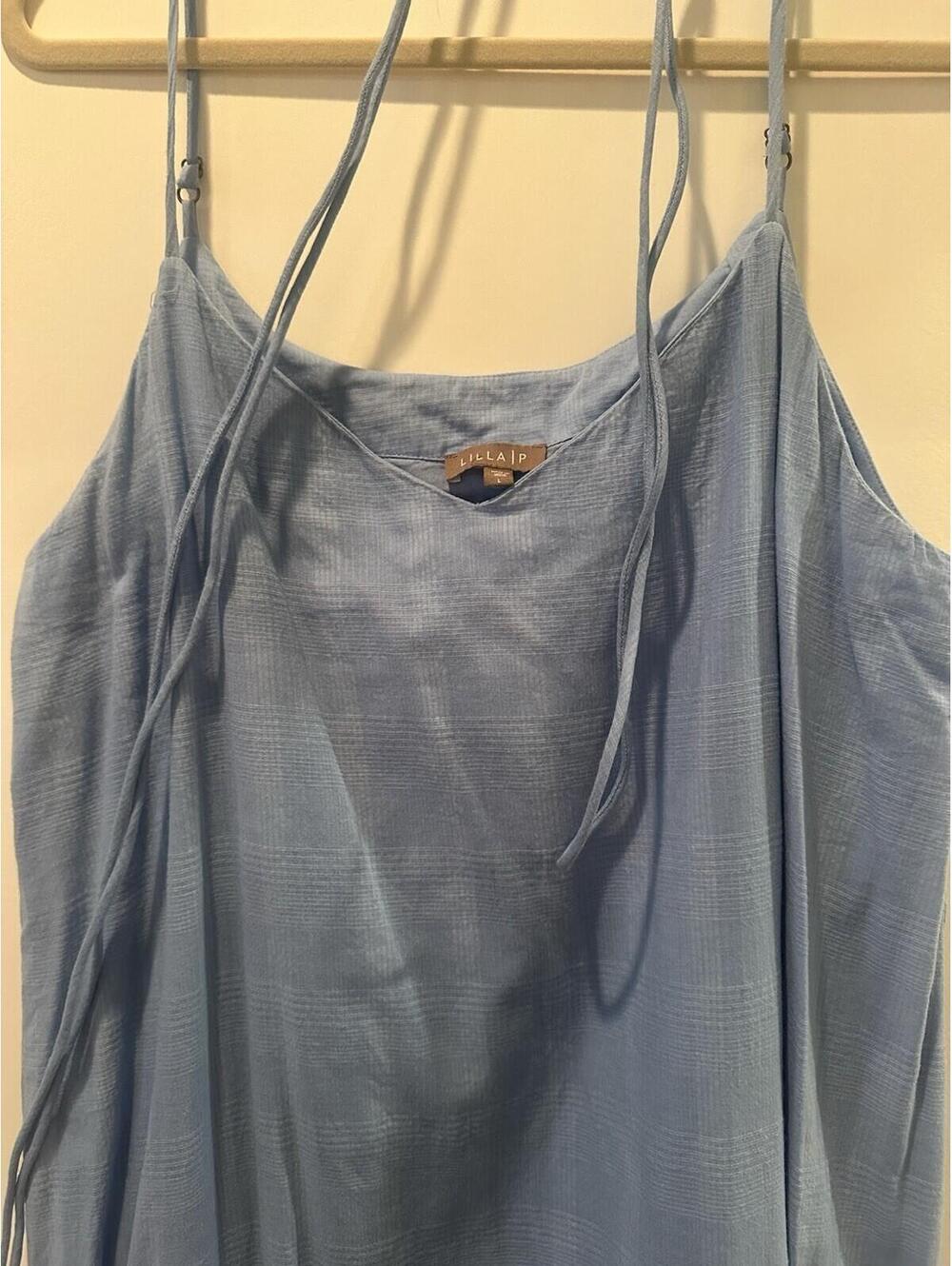 Lilla P Women's Blue Cotton Summer Dress Size L - Picture 2 of 4